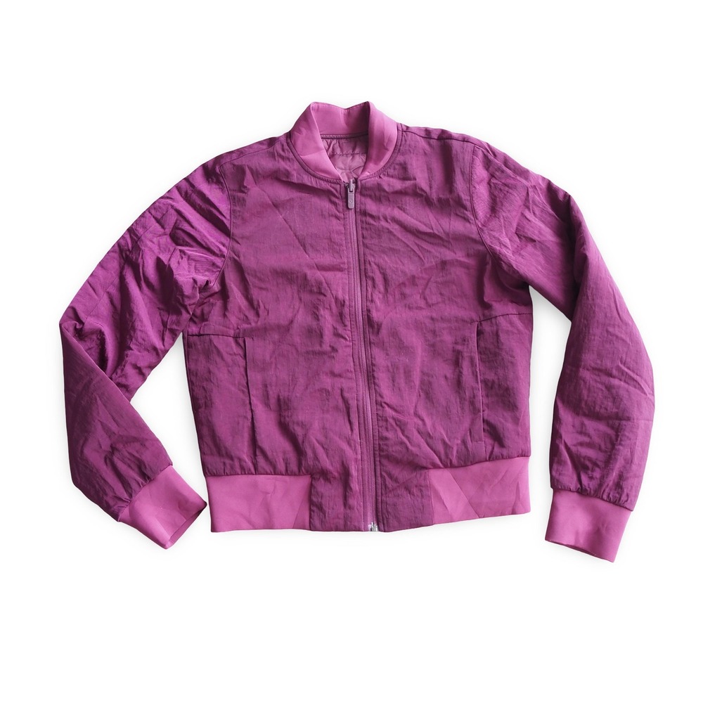 Lululemon Womens 6 Reversible Bomber Jacket Purple Berry Quilted Full Zip